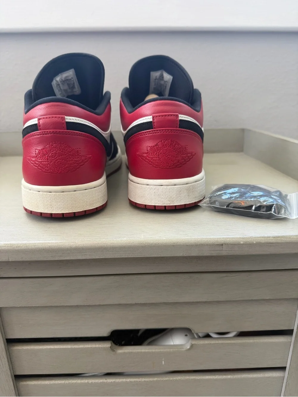 Jordan Low-Top Sneakers - White/Black/Red - Men’s Size 13